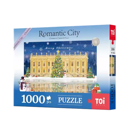 TOI World Small Puzzle Big World Romantic City Chrisrmas at Chatsworth House Puzzle 1000 Pcs