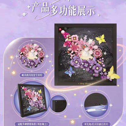 Areax Brick Area Starry Night Flower Sea DIY Assembled Building Blocks