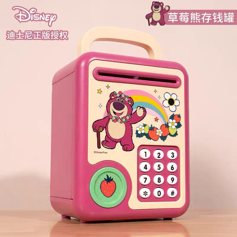 Disney Pixar Strawberry Bear Piggy Bank-Multi-Function
