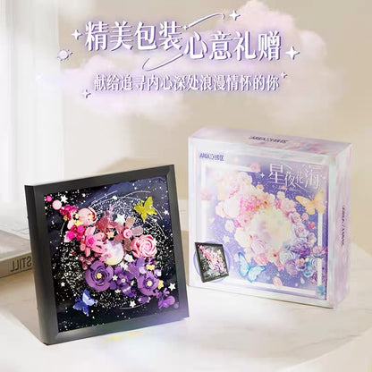 Areax Brick Area Starry Night Flower Sea DIY Assembled Building Blocks