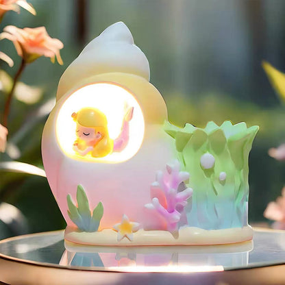 Snail Mermaid Pen Holder Lamp