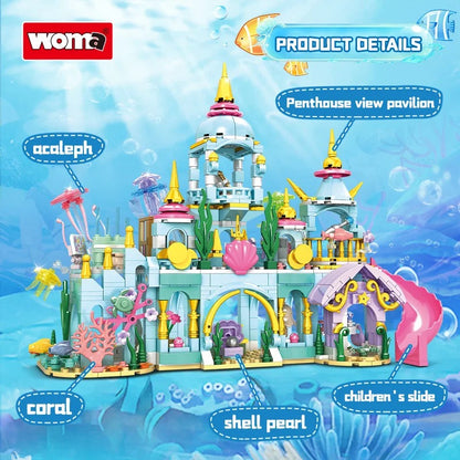 Woma Sea World Particle Undersea Castle Building Block Set 752 Pcs