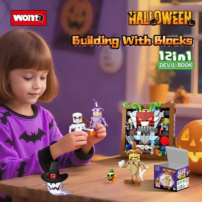 Woma Halloween Building Blocks Toy Mini Figures Set - Blind Box