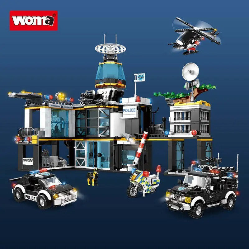 Woma SWAT Team Police Station Building Block Set 1261 Pcs