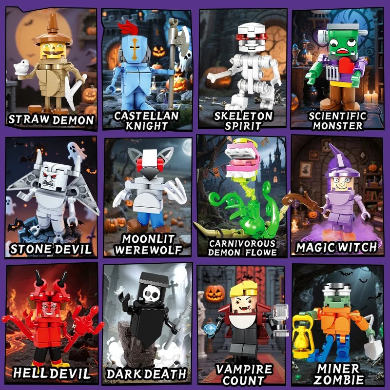Woma Halloween Building Blocks Toy Mini Figures Set - Blind Box