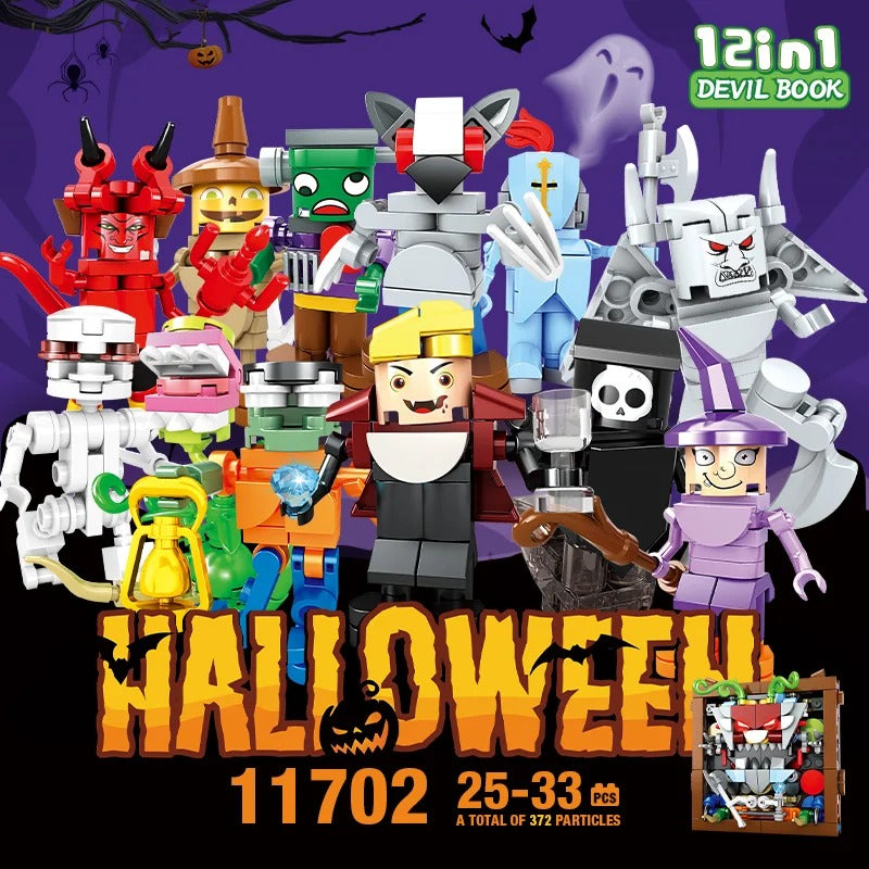 Woma Halloween Building Blocks Toy Mini Figures Set - Blind Box