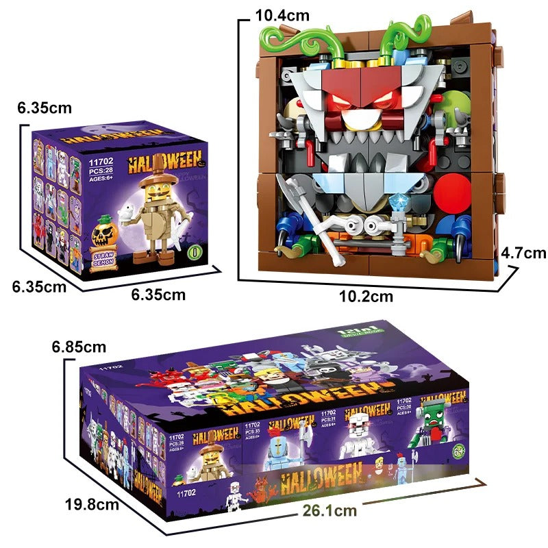 Woma Halloween Building Blocks Toy Mini Figures Set - Blind Box