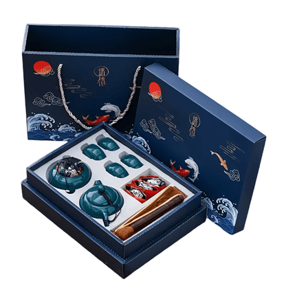 Explorers Chinese Traditional Tea Set Dark Blue - Explorers Gifts