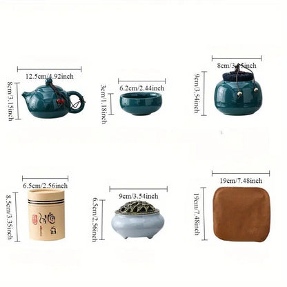 Explorers Chinese Traditional Tea Set Dark Blue - Explorers Gifts