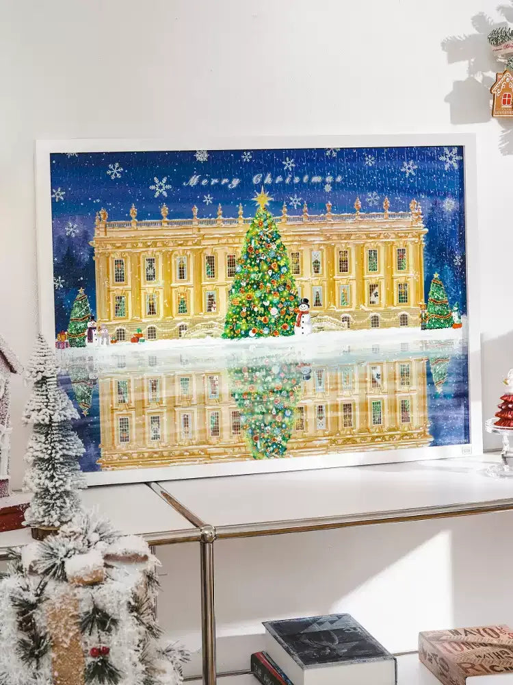 TOI World Small Puzzle Big World Romantic City Chrisrmas at Chatsworth House Puzzle 1000 Pcs