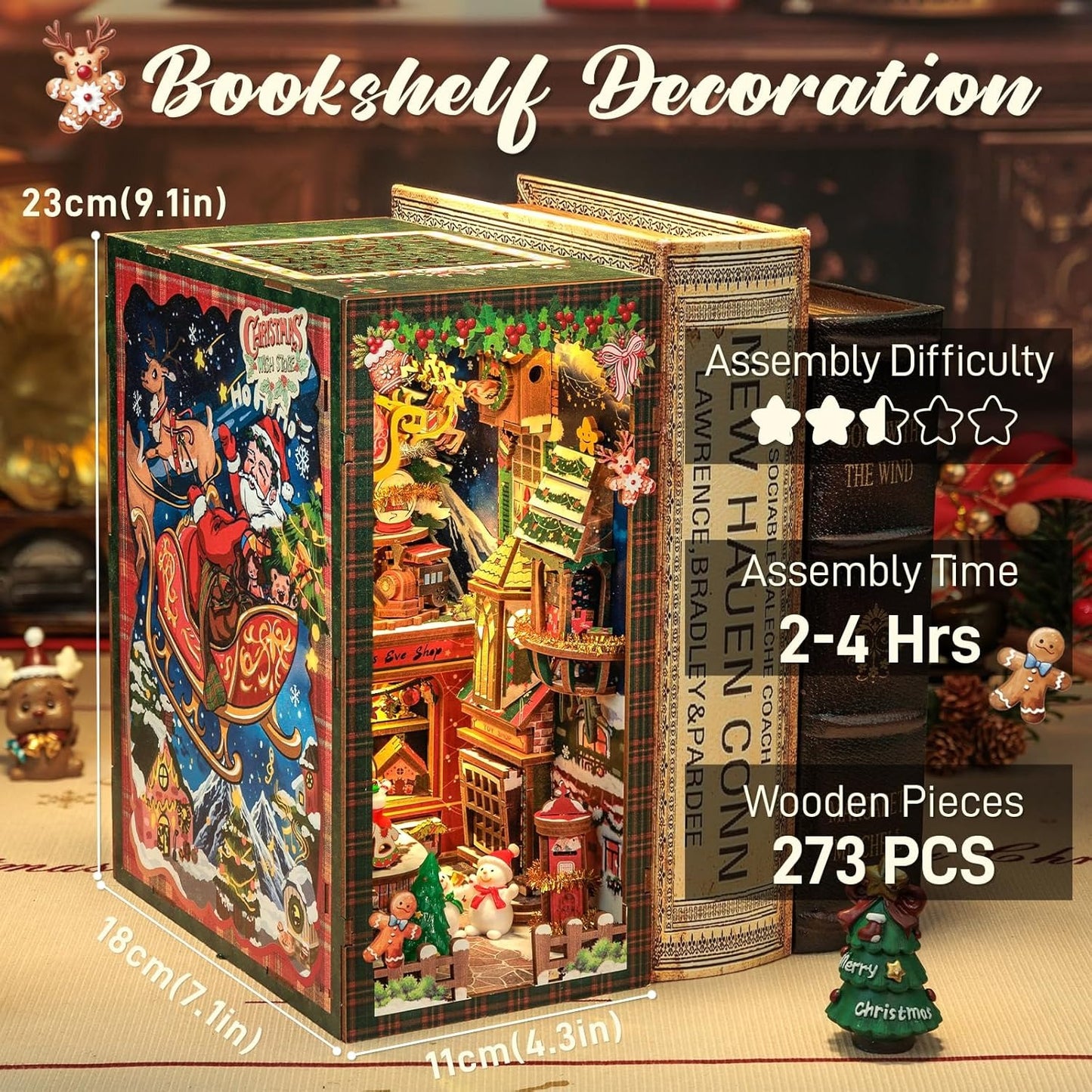 Explorers 3D Wooden Puzzle Bookend Christmas Wish Store 273 Pcs