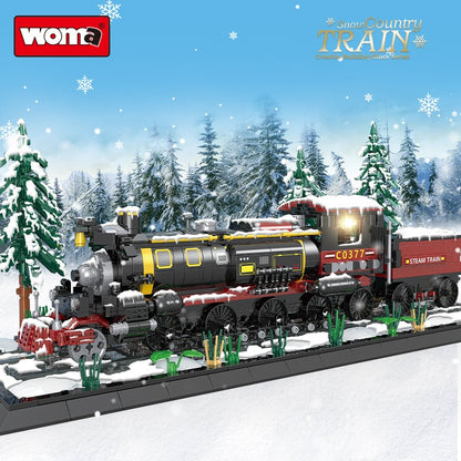 Woma Christmas Decoration Train Model Building Block Set 1232 Pcs