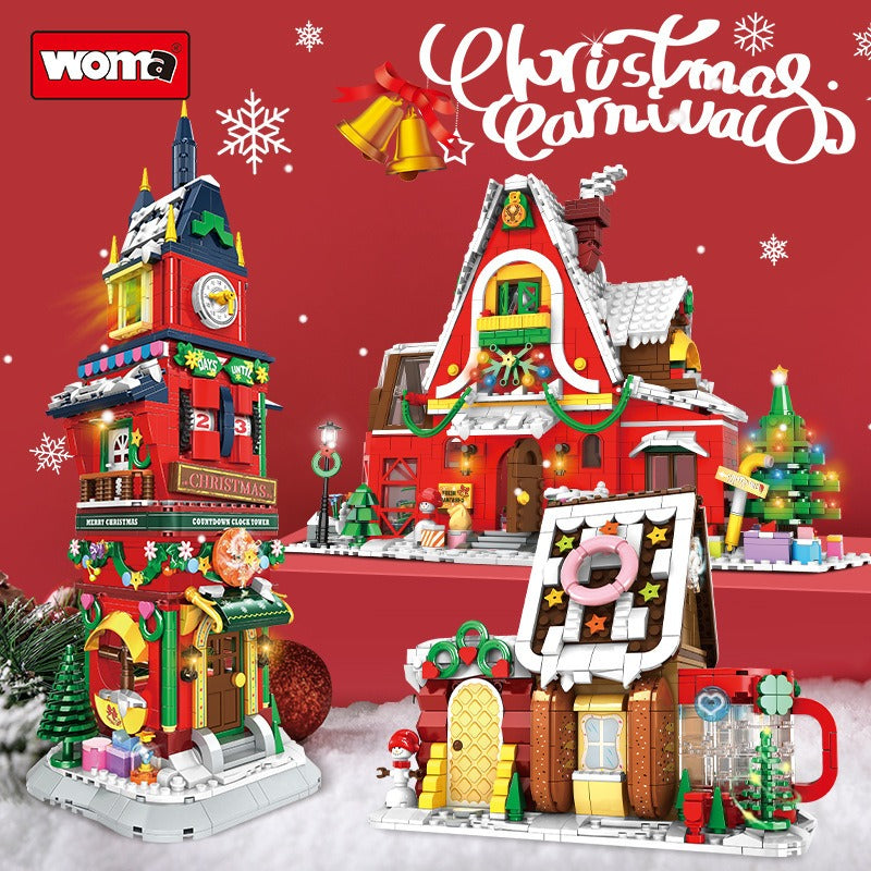 Woma Christmas Decor Towering Clockwork Building Blocks Set 1084 Pcs