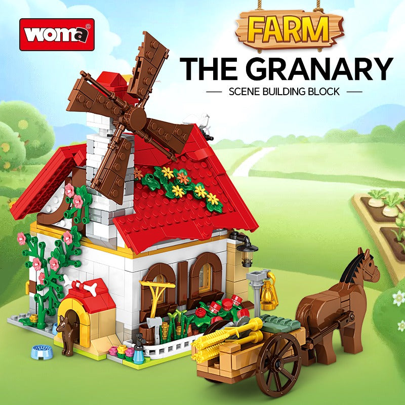 Woma Animal Granary Farm with Horse Building Block Set 720 Pcs
