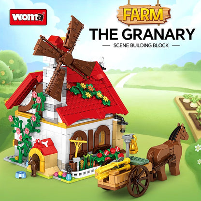 Woma Animal Granary Farm with Horse Building Block Set 720 Pcs