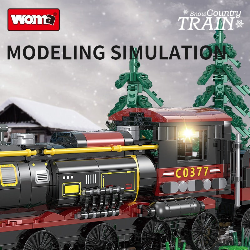 Woma Christmas Decoration Train Model Building Block Set 1232 Pcs