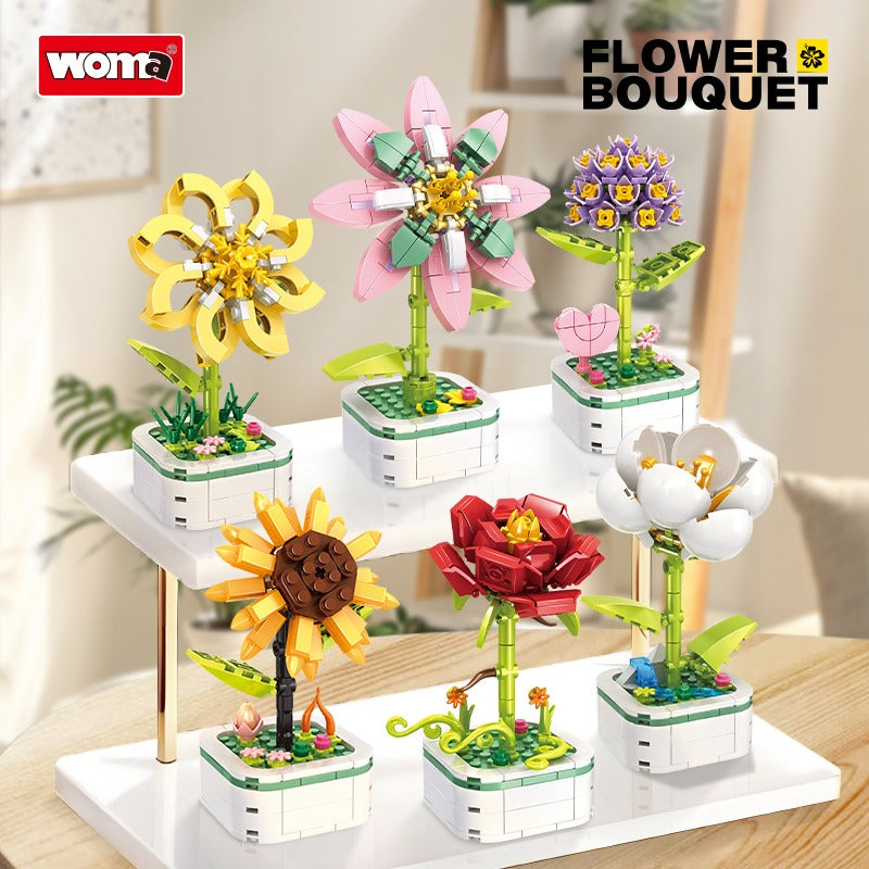 Woma Flower Bouquet 6 Styles Building Block 119-172 Pcs
