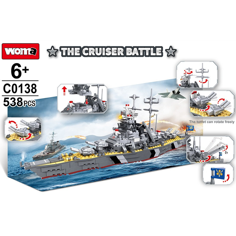 Woma The Curiser Battle Building Block Set 538 Pcs