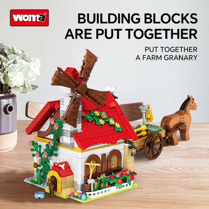Woma Animal Granary Farm with Horse Building Block Set 720 Pcs