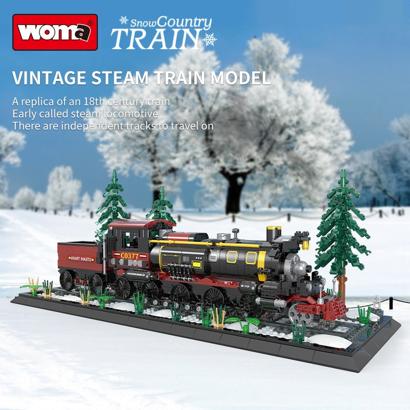 Woma Christmas Decoration Train Model Building Block Set 1232 Pcs