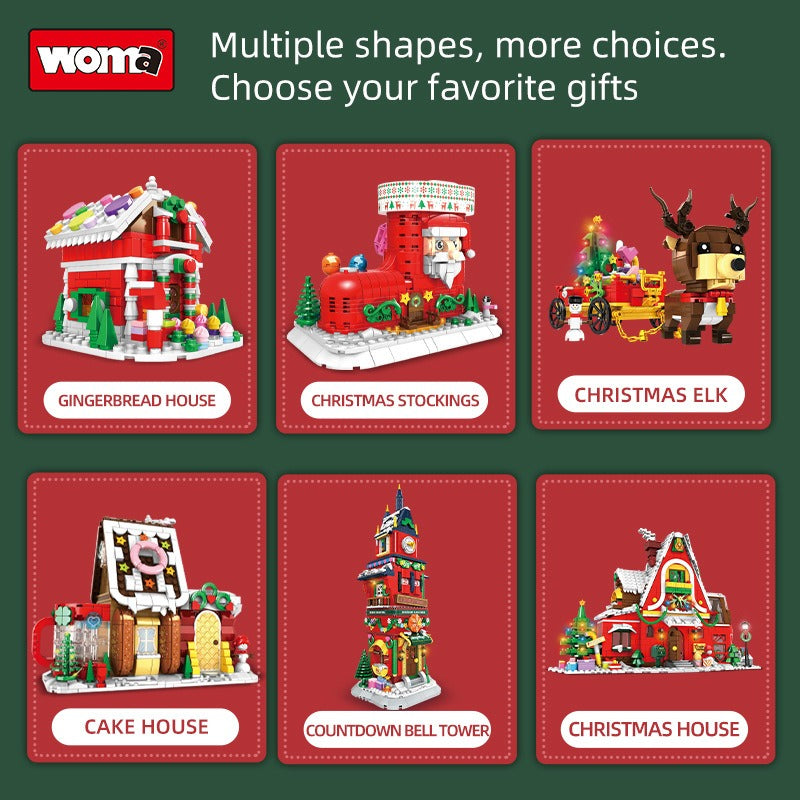 Woma Christmas Decor Towering Clockwork Building Blocks Set 1084 Pcs