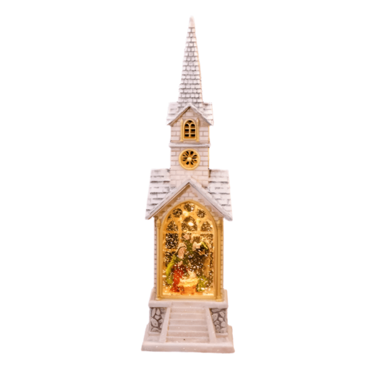Explorers Religion Christmas Snow Water Lantern - 16inch - Explorers Gifts