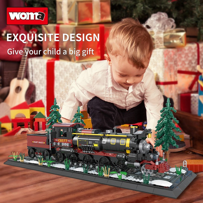 Woma Christmas Decoration Train Model Building Block Set 1232 Pcs