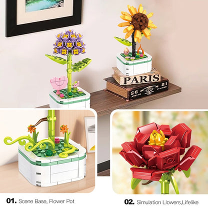 Woma Flower Bouquet 6 Styles Building Block 119-172 Pcs