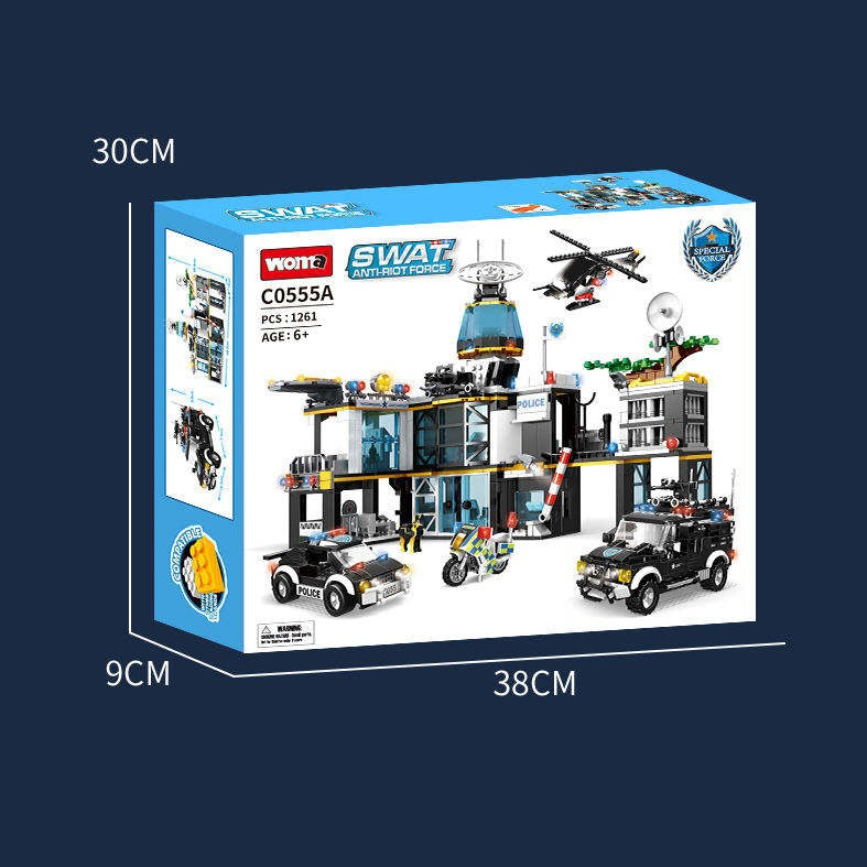 Woma SWAT Team Police Station Building Block Set 1261 Pcs