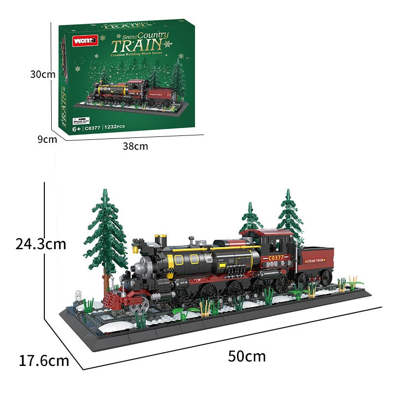 Woma Christmas Decoration Train Model Building Block Set 1232 Pcs