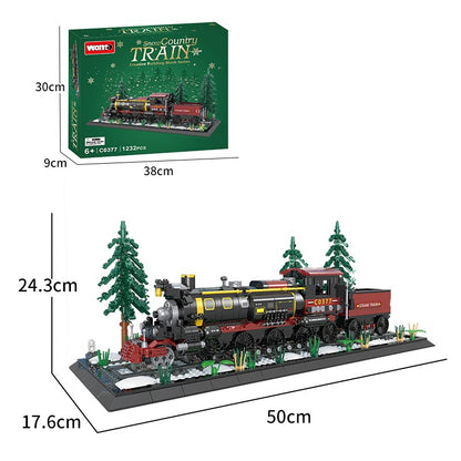 Woma Christmas Decoration Train Model Building Block Set 1232 Pcs