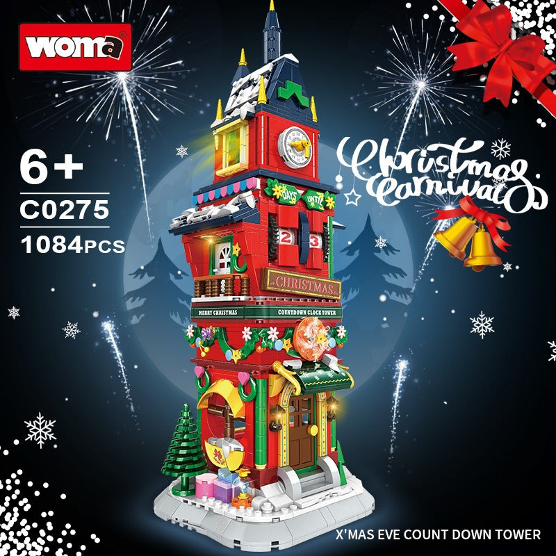 Woma Christmas Decor Towering Clockwork Building Blocks Set 1084 Pcs