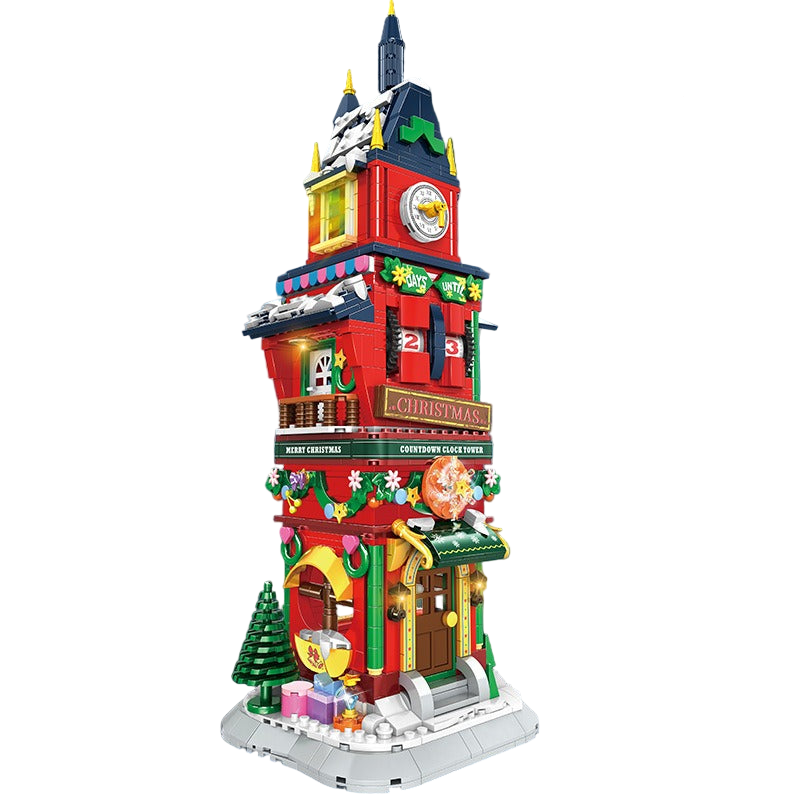 Woma Christmas Decor Towering Clockwork Building Blocks Set 1084 Pcs