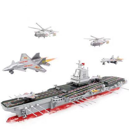 Woma The Warship Model Aircraft Carrier With 6 Aircrafts Building Block Set 838 Pcs