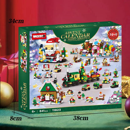 Woma Christmas Advent Calendar Building Block Toy Play Set 24 Pack 841 Pcs