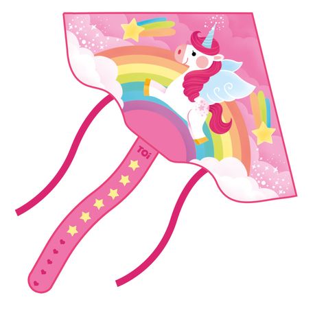 TOI World Children Kite Rainbow Unicorn Pink - Explorers Gifts