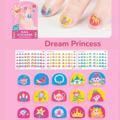 TOI World Dream Princess Nail Stickers Blue 261 Pcs - Explorers Gifts