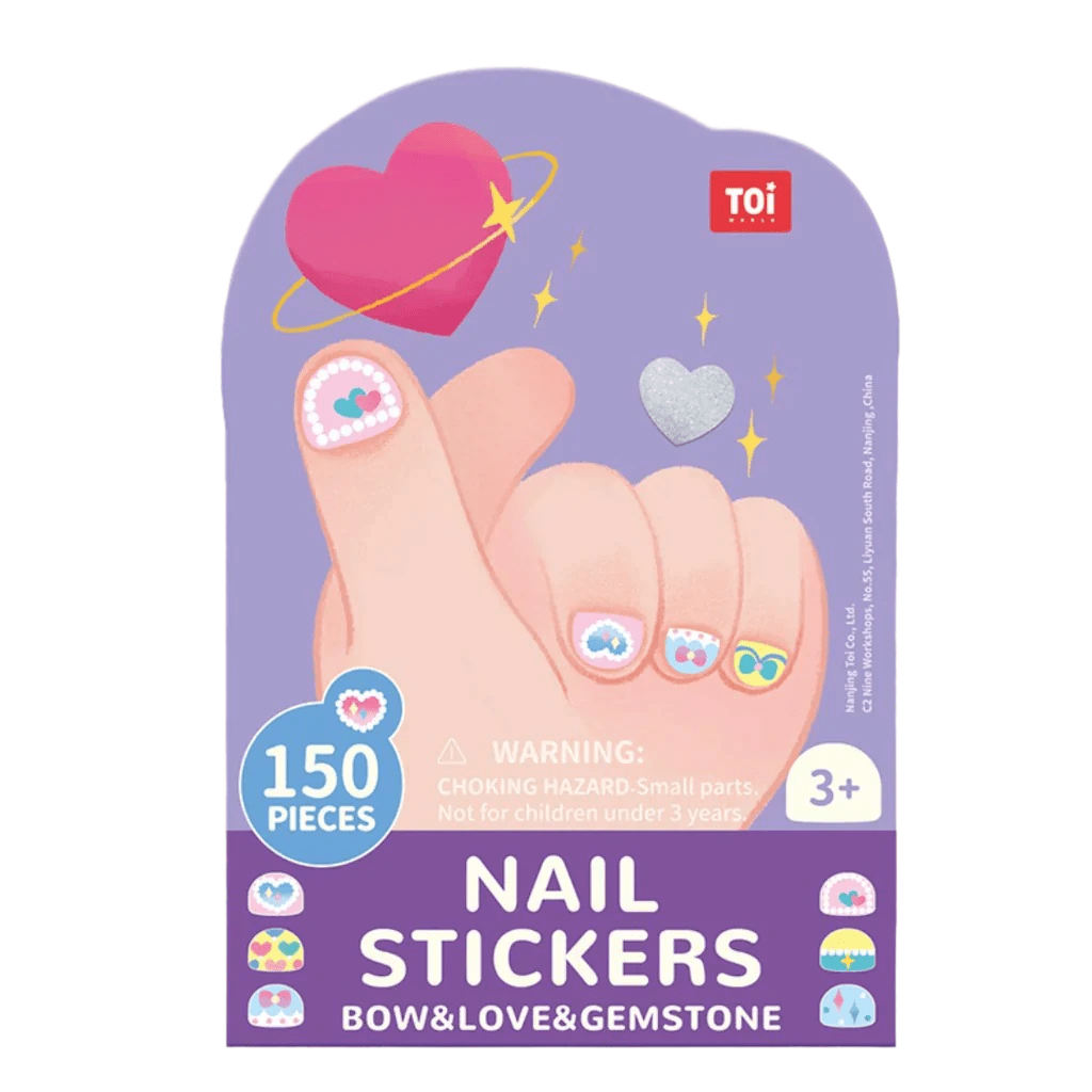 TOI World Bow & Love & Gemstone Nail Stickers Purple 261 Pcs - Explorers Gifts