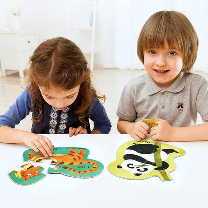 TOI World Animals Leveled Puzzles 8 in 1 Progressive Puzzles Step 1 - Explorers Gifts